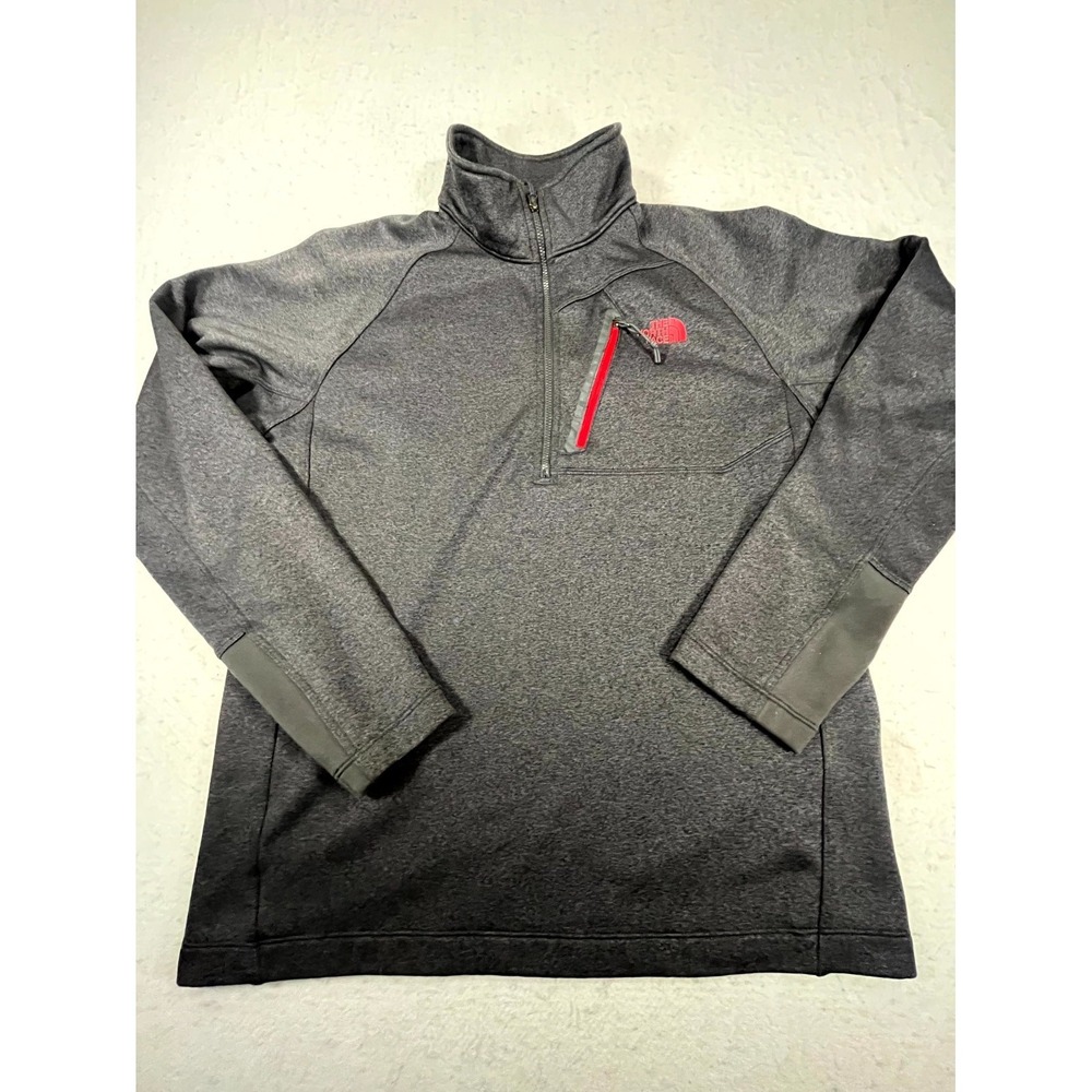 The North Face Never Stop Exploring Sweatshirt Mens Medium Charcoal Gray 1/4 Zip